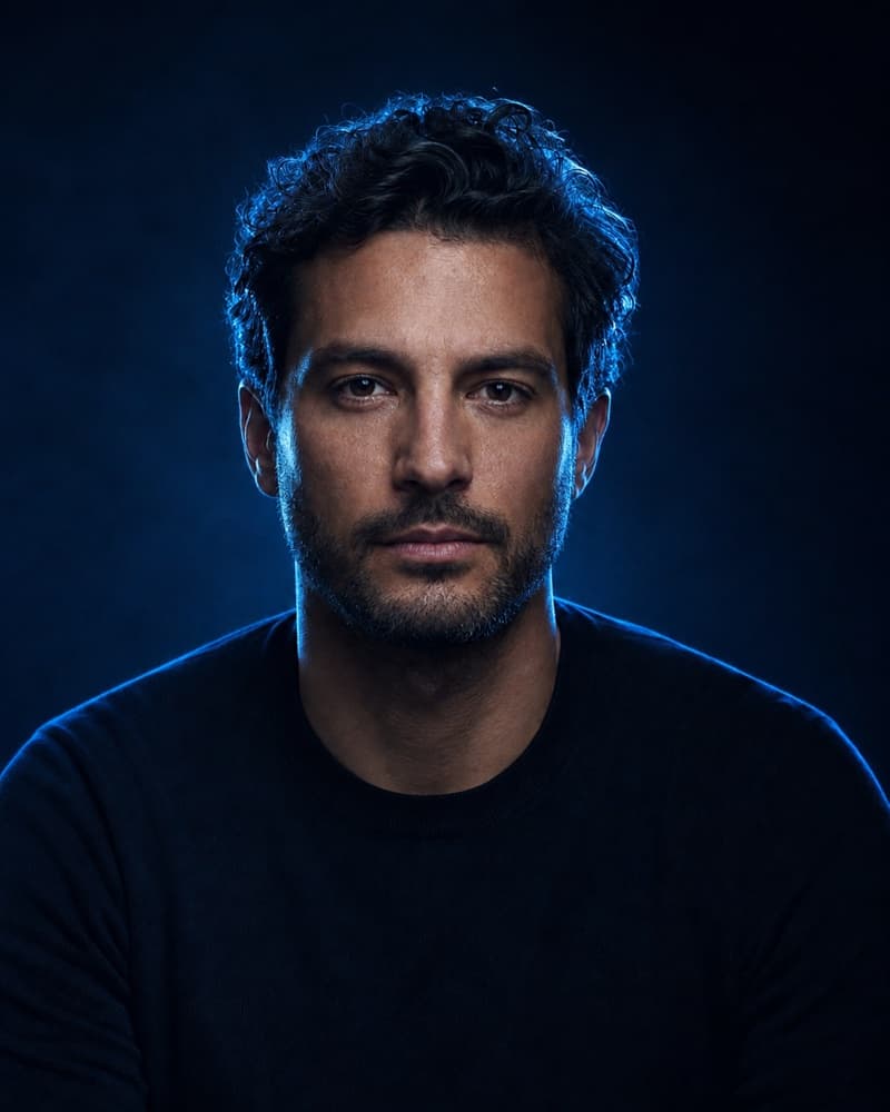 Cinematic lighting variation 2 of the same man